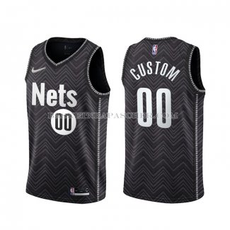 Maillot Brooklyn Nets Personnalise Earned 2020-21 Noir