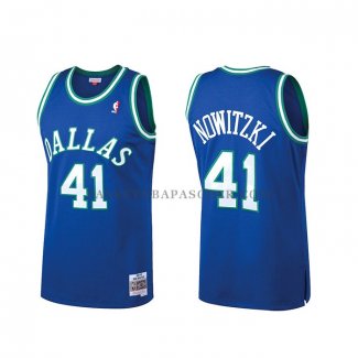 Maillot Dallas Mavericks Dirk Nowitzki Mitchell & Ness Hardwood Classics Bleu