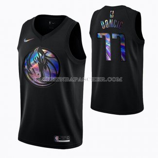 Maillot Dallas Mavericks Luka Doncic Iridescent Logo Noir