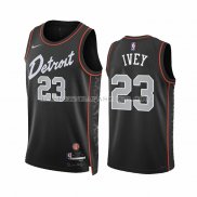 Maillot Detroit Pistons Jaden Ivey NO 23 Ville 2023-24 Noir