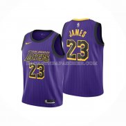 Maillot Enfant Los Angeles Lakers LeBron James NO 23 Ville 2019-20 Volet