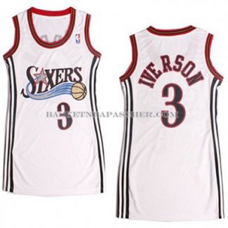 Maillot Femme Philadelphia 76ers Iverson Blanc