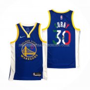 Maillot Golden State Warriors Stephen Curry NO 30 Icon Royal Special Mexique Edition Bleu