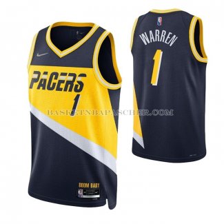 Maillot Indiana Pacers T.j. Warren NO 1 Ville 2021-22 Bleu