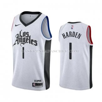 Maillot Los Angeles Clippers James Harden NO 1 Ville 2019-20 Blanc