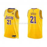 Maillot Los Angeles Lakers Joel Ayayi NO 21 75th Anniversary 2021-22 Jaune