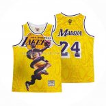 Maillot Los Angeles Lakers Kobe Bryant NO 24 Mamba Jaune