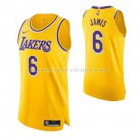 Maillot Los Angeles Lakers LeBron James NO 6 Icon Authentique Jaune
