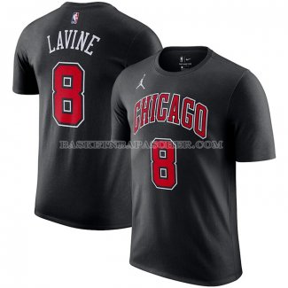 Maillot Manche Courte Chicago Bulls Zach Lavine Statement Noir