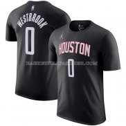 Maillot Manche Courte Houston Rockets Russell Westbrook Statement Noir