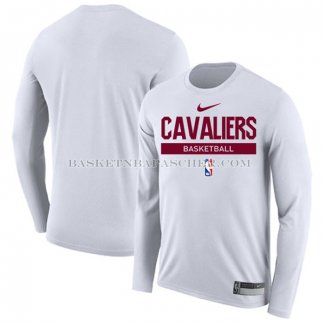 Maillot Manches Longues Cleveland Cavaliers Practice Performance 2022-23 Blanc