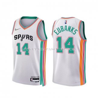 Maillot San Antonio Spurs Drew Eubanks NO 14 Ville 2021-22 Blanc