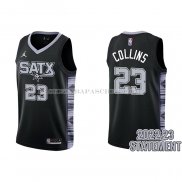 Maillot San Antonio Spurs Zach Collins NO 23 Statement 2022-23 Noir