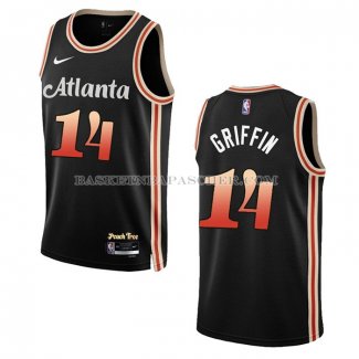 Maillot Atlanta Hawks AJ Griffin NO 14 Ville 2022-23 Noir