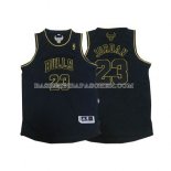 Maillot Authentique Chicago Bulls Jordan Noir Dorado