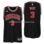 Maillot Authentique Chicago Bulls Wade Noir