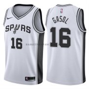 Maillot Authentique San Antonio Spurs Gasol 2017-18 Blanc