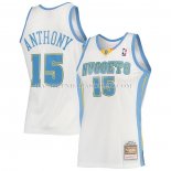 Maillot Denver Nuggets Carmelo Anthony NO 15 Mitchell & Ness 2006-07 Blanc