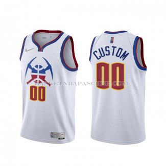 Maillot Denver Nuggets Personnalise Earned 2020-21 Blanc