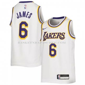Maillot Enfant Los Angeles Lakers LeBron James NO 6 Association 2022-23 Blanc