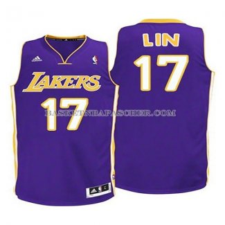 Maillot Enfant Los Angeles Lakers Lin Blanc Purpura