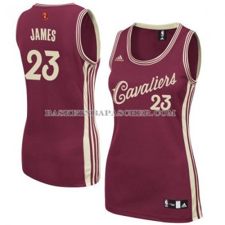 Maillot Femme Noel 2015 Cleveland Cavaliers James Rouge