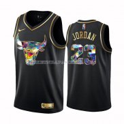 Maillot Golden Edition Chicago Bulls Michael Jordan NO 23 2021-22 Noir