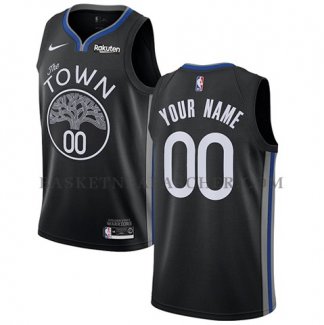 Maillot Golden State Warriors Personnalise Statement 2018 Noir
