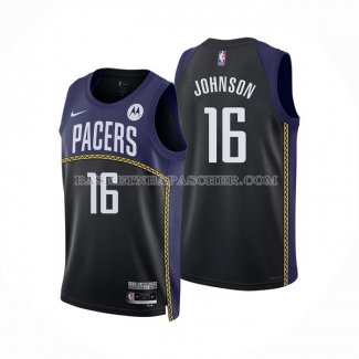Maillot Indiana Pacers James Johnson NO 16 Ville 2022-23 Bleu