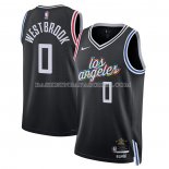 Maillot Los Angeles Clippers Russell Westbrook NO 0 Ville 2022-23 Noir