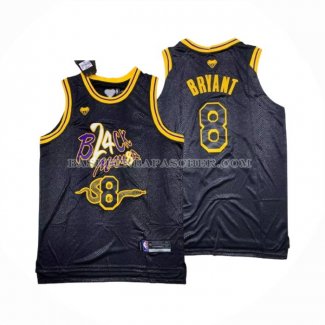 Maillot Los Angeles Lakers Kobe Bryant NO 8 Black Mamba Snakeskin Noir