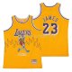 Maillot Los Angeles Lakers LeBron James Hardwood Classics Skull Edition Jaune