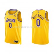 Maillot Los Angeles Lakers Russell Westbrook NO 0 75th Anniversary 2021-22 Jaune