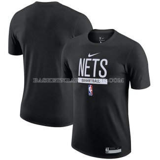 Maillot Manche Courte Brooklyn Nets Practice Performance 2022-23 Noir