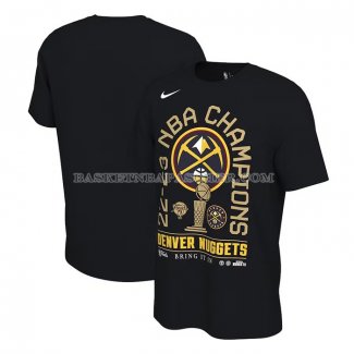 Maillot Manche Courte Denver Nuggets 2023 NBA Finals Champions Locker Room Noir