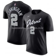 Maillot Manche Courte Detroit Pistons Cade Cunningham Ville 2023-24 Noir