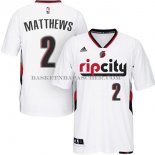 Maillot Manche Courte Portland Trail Blazers Matthews Blanc