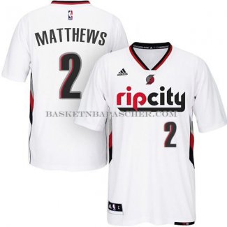 Maillot Manche Courte Portland Trail Blazers Matthews Blanc