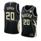 Maillot Milwaukee Bucks A.c. Green NO 20 Statement 2022-23 Noir