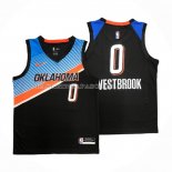 Maillot Oklahoma City Thunder Russell Westbrook NO 0 Ville 2020-21 Noir Maillot Oklahoma City Thunder Russell Westbrook NO 0 Ville 2020-21 Noir
