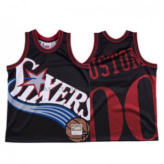 Maillot Philadelphia 76ers Personnalise Mitchell & Ness Big Face Noir