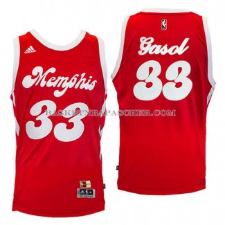 Maillot Retro Memphis Grizzlies Gasol Rouge