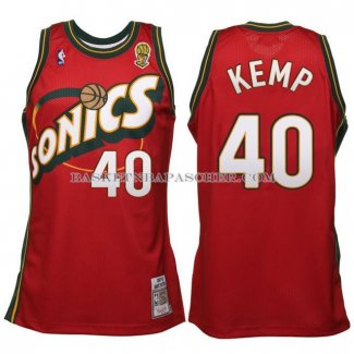 Maillot Retro Seattle Supersonics Kemp Rouge