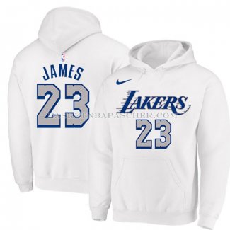 Veste a Capuche Los Angeles Lakers Lebron James Blanc