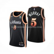 Maillot Atlanta Hawks Dejounte Murray NO 5 Ville 2022-23 Noir