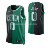 Maillot Boston Celtics Jayson Tatum NO 0 Split Noir Vert