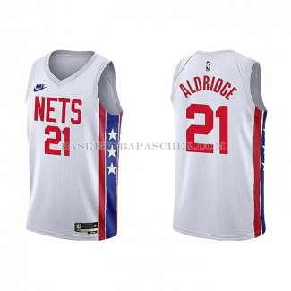 Maillot Brooklyn Nets Lamarcus Aldridge NO 21 Classic 2022-23 Blanc
