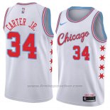 Maillot Chicago Bulls Wendell Carter Jr Ciudad 2018 Blanc.