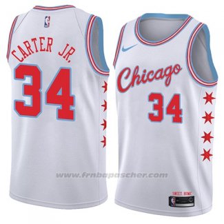 Maillot Chicago Bulls Wendell Carter Jr Ciudad 2018 Blanc.