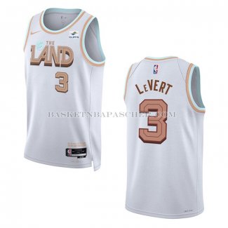 Maillot Cleveland Cavaliers Caris Levert NO 3 Ville 2022-23 Blanc